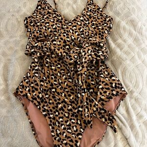 Aerie Leopard Swimsuit Medium New